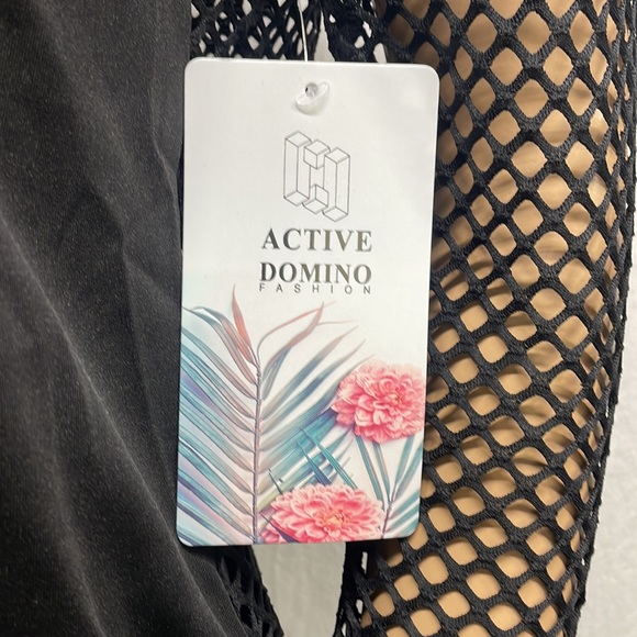 Active Domino Fashion Black Netted Pullover Hoodie NEW - Picture 7 of 8